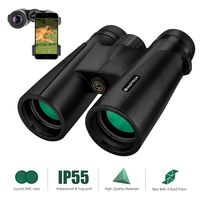 Binoteck 12x42 Binoculars for Adults Clear Weak Light Vision Compact HD Binoculars for Bird-Watching Travel Hunting Concerts Opera Sports Bak4 Prism Fmc Lens with Phone Mount Strap Carrying Bag, Black