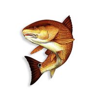 Red Fish Swim Sticker Car Window Bumper Truck Boat Laptop Vinyl Tackle Box Decal