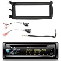 Pioneer CD Bluetooth MIXTRAX Receiver, Enrock Single-DIN Dash Kit, Metra 2 Pin Rectangular Speaker Connector, Metra Antenna Adapter (Select 2001-2009 Vehicles)