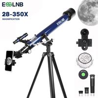 ESSLNB Telescopes for Adults Astronomy Beginners 28X-350X Refractor Telescope with Phone Mount and AZ Tripod