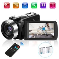 RICH AV-01 Video Camera Camcorder, UPSTONE Digital Vlog Camera for YouTube Full HD 1080P Camcorder 30FPS 24.0MP 16X Digital Zoom with 2 Batteries and Remote Control