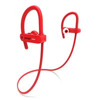 Jaagd Water-Resistant IPX7 Sports & Exercise Bluetooth Headphone Earbuds for iPhone X, Samsung Galaxy and More! (Red)