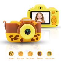 Kids Camera for Girls 16.0MP 1080P HD Shockproof Cameras Mini Child Camcorder for Little Girl 2.0" Screen Soft Silicone Case Photo Frame Kids Digital Camera for Outdoor Play Birthday Yellow