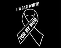 Diamond Graphics I Wear White for My Mom - Lung Cancer (4" x 6") Die Cut Decal Bumper Sticker for Windows, Cars, Trucks, Laptops, Etc.