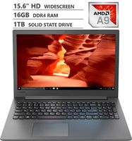 2019 Newest Lenovo Ideapad 130 15.6" HD LED-Backlit Widescreen Laptop, AMD A9-9425 Dual-Core Processor up to 3.70GHz, 16GB RAM, 1TB Solid State Drive, HDMI, Wireless-AC, Bluetooth, Windows 10, Black