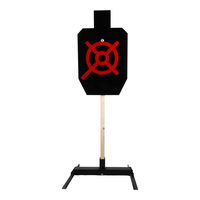 ShootingTargets7 IPSC Full Size Static Torso 1/2 inch AR500 + Base + Cap 18 x 30 inch for Rifles to 338 Lapua