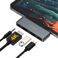 USB C Hub Adapter for iPad Pro 11"/12.9" 2018, TOWOND Dongle with USB C to 4K@60Hz HDMI, Type-C PD, USB 2.0, 3.5 mm Headphone Jack, Compatible with MacBook Pro Mac Air 2019/2018, More Type C Device