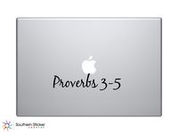 Proverbs 3-5 Text Bible Verse Vinyl Car Sticker Silhouette Keypad Track Pad Decal Laptop Skin Ipad Macbook Window Truck Motorcycle