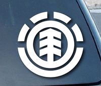 Element Skateboarding Logo - Vinyl 5" tall (Color: WHITE) decal laptop tablet skateboard car windows stickers