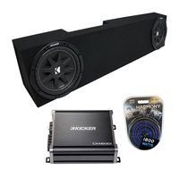 Compatible with 2006-2015 Dodge Ram Mega Cab Truck Kicker Comp C10 Dual 10" Sub Box Enclosure & CXA600.1 Amp (Renewed)