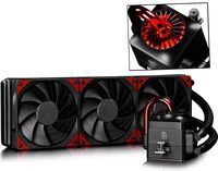 DEEPCOOL Captain 360EX All-in-One Liquid CPU Cooler with 360mm Radiator, 3×120mm Black PWM Fans, Waterblock with Bionic Red LED Lighting, AM4 Compatible, 3-Year Warranty