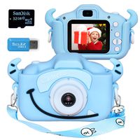 Langwolf Kids Digital Camera for Girls and Boys, Kids Children Selfie Photo Video Camera Camcorder with 32 or 16GB SD Card, Gifts for Girls and Boys Age 3 4 5 6 7 8 9 10 11 12 13 Years Old