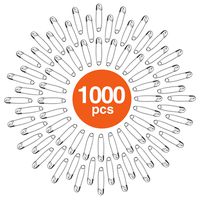 HOUSE DAY Safety Pins Bulk Pack of 1000, 1.1 Inch Long, Strong & Sharp Premium Metal Pins, Durable for Home, Office, Clothes Consignment, Competitions, Crafts