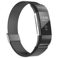 iGK Replacement Bands Compatible for Charge 2, Stainless Steel Metal Bracelet with Unique Magnet Clasp Black Large