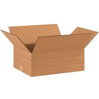 Aviditi MD16126 Multi-Depth Corrugated Box, 16" Length x 12" Width x 6" Height, Kraft (Bundle of 25)
