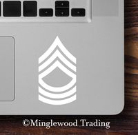 Minglewood Trading White - 2X US Army E8 Master Sergeant Insignia 3" x 1.75" Vinyl Decal Stickers E-8 MSG Enlisted Rank - 20 Color Options