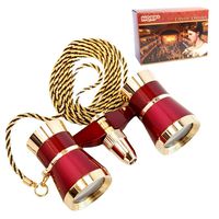 HQRP Theater Binoculars w/Crystal Clear Optic (CCO) with Red Reading Light/Burgundy & Gold Trim w/Necklace Chain