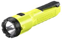 Streamlight 68750 Dualie 3AA Dual Beam Flashlight 140 Lumen Spot Beam and 140 Lumen Downward Facing Flood Light w/Built in Clip and Alkaline Batteries, Yellow - 245 Lumens total