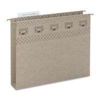 Smead TUFF Hanging Box Bottom Folder with Easy Slide Tab, 2" Expansion, 1/3-Cut Sliding Tab, Letter Size, Steel Gray, 18 Per Box (64240)