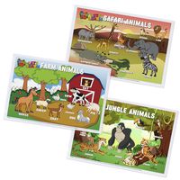 Baby PhD - Animal Designs Pack - Disposable Placemats for Babies & Toddlers - 60 Count