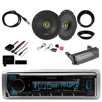 Kenwood Marine Digital Media Receiver W/Bluetooth, Metra Universal Steering Wheel Control Interface, Metra Radio Cover Kit, Enrock Marine Antenna, Kicker CS-Series Speakers Pair & Metra Mounting Ring