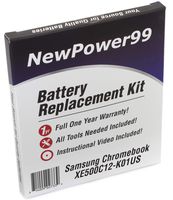 NewPower99 Battery Kit for Samsung Chromebook XE500C12-K01US with Video, Tools, and Extended Life Battery