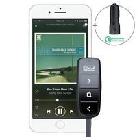 nonda ZUS All Compatible HD Music Adapter & Smart Car Charger Bundle, Wireless in-Car Bluetooth FM Transmitter Radio Adapter, True Wireless Stereo, aptX Low Latency, Powered by USB Charger