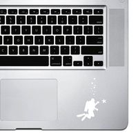 StickAny Palm Series Scuba Diver Starfish Sticker for MacBook Pro, Chromebook, and Laptops (White)