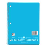 Roaring Spring Wirebound Notebook, Five Subject, 10.5" x 8", 180 Sheets, College Ruled, Assorted Color Covers