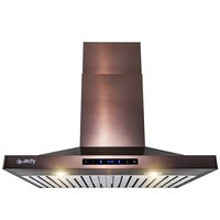 AKDY Wall Mount Range Hood -30 in. Stainless Steel Hood for Kitchen - 3 Speed Professional Quiet Motor - Premium Touch Control Panel - Minimalist Design (Brushed Bronze Stainless Steel)