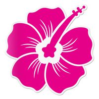Hibiscus Decal Pink Sticker Vinyl Rear Window Car Truck Laptop Flower Wall Water and Fade Resistant 4 Inches