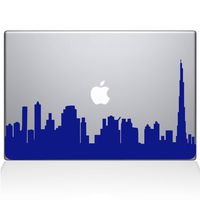 The Decal Guru 2302-MAC-13A-DB Dubai City Skyline Decal Vinyl Sticker, Dark Blue, 13" MacBook Air