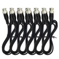 ANVISION 6-Pack Black 1m 3.3ft BNC Male to BNC Male Jumper Cable with Black Connector for CCTV DVR to TV System
