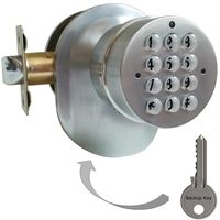 SoHoMiLL Electronic Door Knob with Backup Mechanical Key (Spring Latch Lock; Not Deadbolt; Not Phone Connected), Single Front keypad YL 99 B