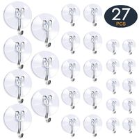 DSMY 27 Pack Suction Cup Wall Hooks, Home Kitchen Bathroom Wall Towel Robe Hangers, Utility Hooks, Hanging Supplies