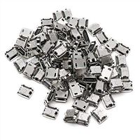 Yohii 100Pcs Type B Micro USB Female Jack Socket Adapter Solder Port Connector Repair Parts for Mobile Phone PCB SMT