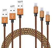 StyleTech Phone Cable Charger 3FT 6FT 10FT [3 Pack] Cord Nylon Braided USB Charging & Syncing Compatible with Phone XS MAX XR X 8 8 Plus 7 7 Plus 6s 6s Plus 6 6 Plus (B.) Orange - 3FT 6FT 10FT