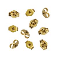 10pcs/5 Pairs 14K Yellow Gold Earring Backs Replacement Secure Ear Locking for Stud Earrings Ear Nut for Posts, 5x6mm