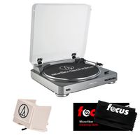 Audio-Technica AT-LP60 Fully Automatic Belt Driven Turntable w/Replacement Stylus and Vinyl Brush Cleaner