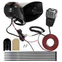 MIRKOO 12V 100W 7 Tones Car Siren Speaker with Mic PA System Car Loud Emergency Sound Alter Warning Siren Speaker Amplifier Horn with Hooter, Fire Alarm, Ambulance, Traffic, Police, Horn Sound etc.