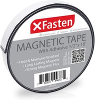 XFasten Magnetic Tape Strip Roll, 1/2-Inch x 10-Foot, Self-Adhesive, Peel and Stick on Double-Sided Magnet Strips for Fridge, Crafts and DIY Projects