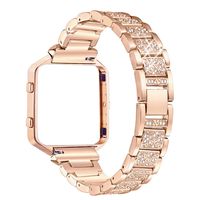 bayite Metal Bands with Frame Compatible Fitbit Blaze, Rhinestone Bling Replacement Accessory Bracelet Women, Rose Gold