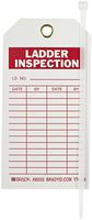 Brady  86555 5 3/4" Height x 3" Width, Economy Polyester (B-851), Red on White Ladder Tags (10 Tags)