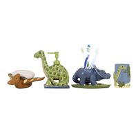 MODONA Four Piece Kids Bathroom Accessories Set - Dinosaur