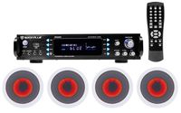 Rockville 1000w Home Theater Bluetooth Receiver+(4) in-Ceiling 6.5" LED Speakers