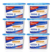 Moisture Absorber boxes (6 Pack), 10.5 Oz, Vacplus Unscented Moisture Absorber, Humidity Absorber Attracts Extra Moisture from Your Bathroom, Closet, Kitchen & Study, Dehumidifier for Closet