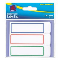 Avery Removable Label Pad, 1 x 3 Inches, Assorted Borders, 120 Labels (22013)