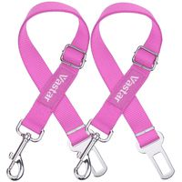 Vastar 2 Packs Adjustable Pet Dog Cat Car Seat Belt Safety Leads Vehicle Seatbelt Harness, Pink