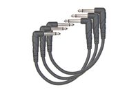 D'Addario PW-CGTP-305 Classic Series Patch Cable - Right Angle 1/4" Plugs - Low Capacitance and Pure Tone - Quiet, Durable and Reliable - Great for Pedalboards, 0.5 ft. (3-Pack)