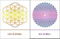 Quiplip EM01066PCK Sacred Geometry Cards"Life is Divine & All is Well", 6-pack